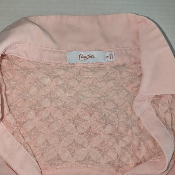 CANDIES Women's Sleeveless Lace Ruffle Blouse Top  Size S  Peach NWOT - Picture 3 of 4